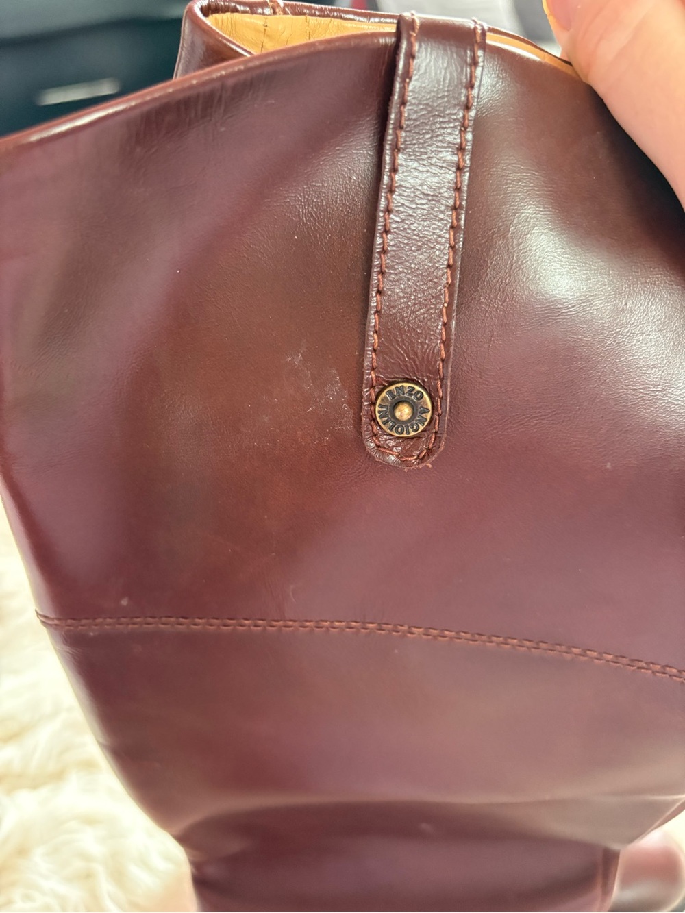 Enzo Angiolini Brown Leather Knee High Riding Boots Size 6M - Picture 6 of 7